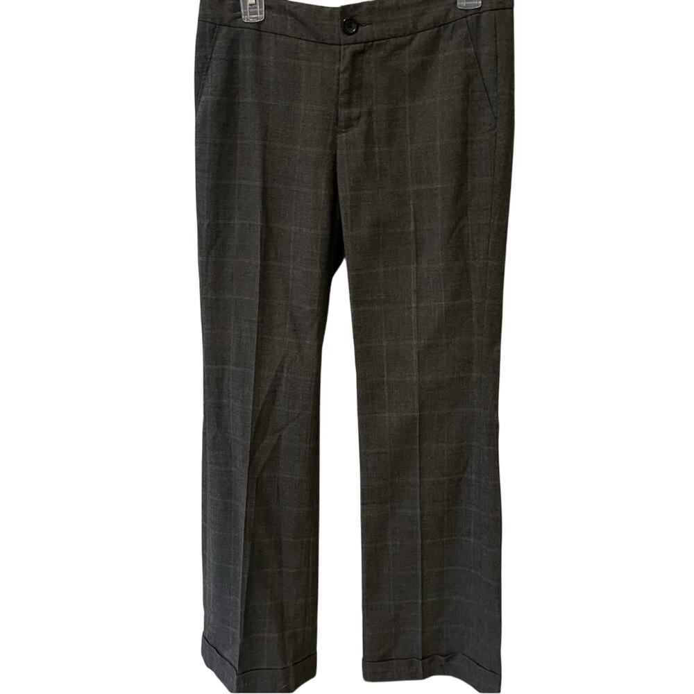 Y2K Vintage Banana Republic Gray Plaid Cuffed Low Rise Pants Size 2 office chic